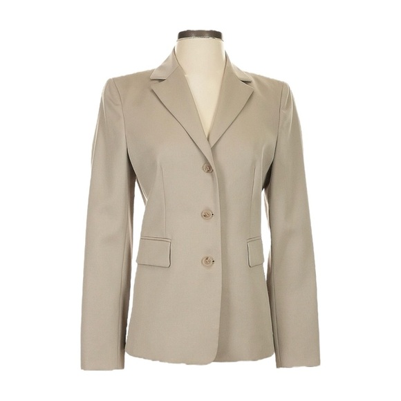 J Crew 3 Button Blazer Women Size XS Beige Classic Wool Blend Neutral Workwear - Picture 1 of 6